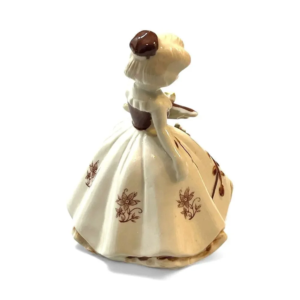 Vintage Porcelain Girl Figurine w/ Basket – Cottagecore Decor